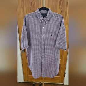 Ralph Lauren Sport Plaid Short Sleeve Button Down Size XL
